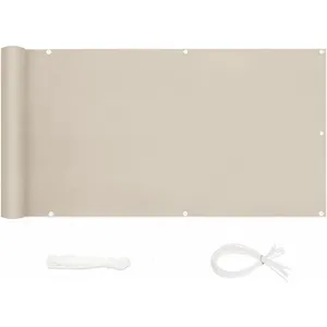 Sekey Brise-Vue pour Balcon Couverture de confidentialité Écran Polyster avec Attaches de câble et Cordons 120 x 500 cm Taupe pas cher