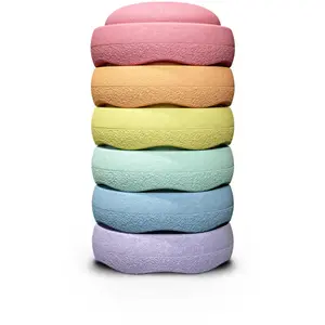 Stapelstein Jeu de motricité Original rainbow pastel (6 blocs) pas cher