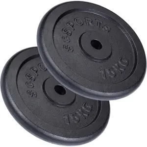 Disques en fonte ScSPORTS - 2 x 15 KG (30 KG) - Musculation Fitness Ré... pas cher