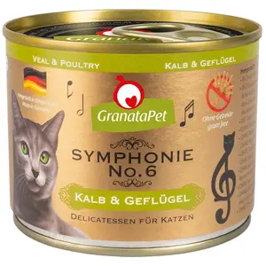 6x200g GranataPet Symphonie veau, volaille - Pâtée pour chat pas cher