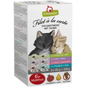 6x85g GranataPet Filet à la carte lot mixte (4 variétés) - Pâtée pour chat pas cher