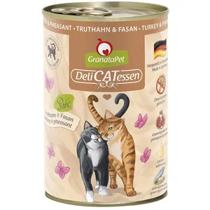 6x400g DeliCatessen GranataPet dinde, faisan pour chat pas cher