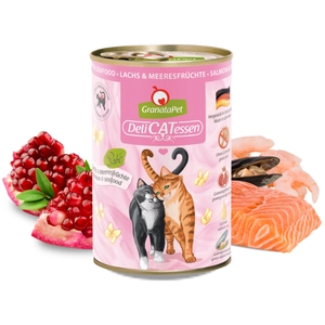 6x400g DeliCatessen GranataPet saumon, fruits de mer pour chat pas cher