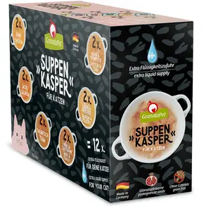Offre d'essai GranataPet Suppenkasper pour chat - 12 x 70 g (6 variétés) pas cher
