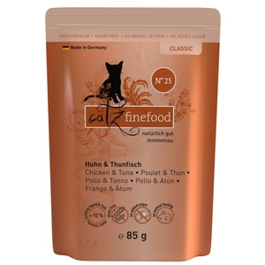 8x85g Catz Finefood poulet, thon - Pâtée pour chat pas cher