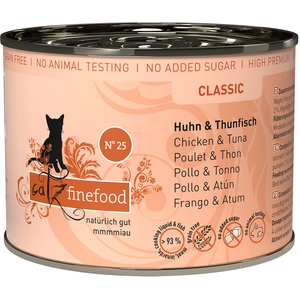 6x200g Catz Finefood poulet, thon - Pâtée pour chat pas cher
