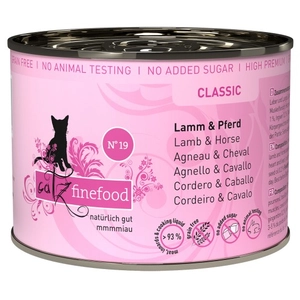 6x200g Catz Finefood agneau, cheval - Pâtée pour chat pas cher