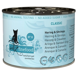 6x200g hareng, crevettes catz finefood - Pâtée pour chat pas cher