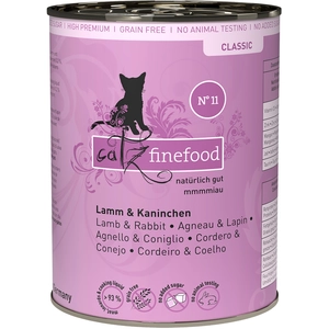 6x400g Catz Finefood agneau, lapin - Pâtée pour chat pas cher