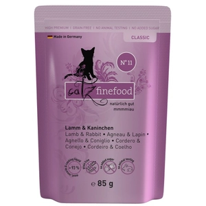 8x85g Catz Finefood agneau, lapin - Pâtée pour chat pas cher