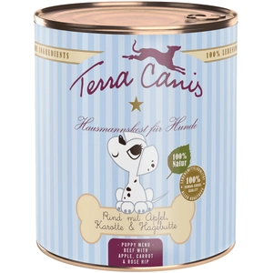 6x800g Menu boeuf, pomme, carotte, cynorrhodon Terra Canis - Pâtée pour chien pas cher