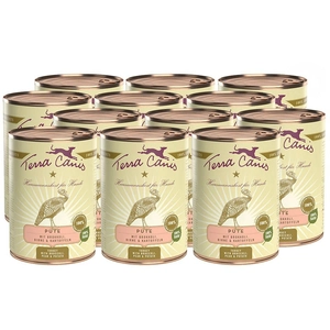 6x 400g dinde, brocoli, poire, pommes de terre Nourriture pour chien Terra Canis humide pas cher
