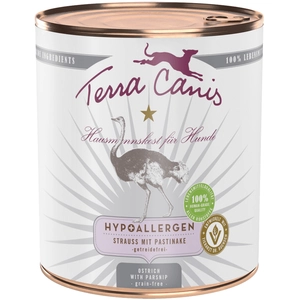 6x800g Hypoallergénique autruche, panais Terra Canis - Pâtée pour chien
