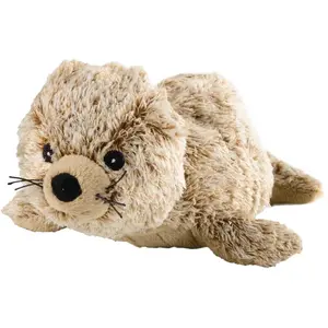 Peluche phoque câlin chaud WARMIES 22 cm - Marron clair - Pour enfant pas cher