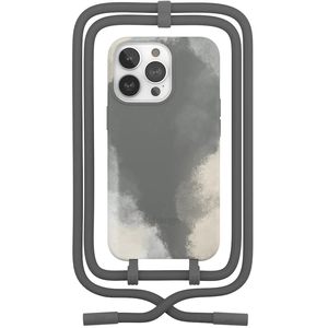 Coque avec cordon WOODCESSORIES iPhone 13 Pro Tour de cou gris foncé pas cher