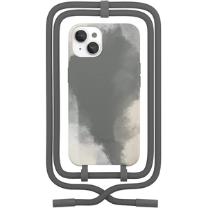 Coque avec cordon WOODCESSORIES iPhone 13 mini Tour de cou gris foncé pas cher