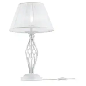Maytoni Grace Lampe de table blanche avec or et cristal, 1 lumière, E14 pas cher
