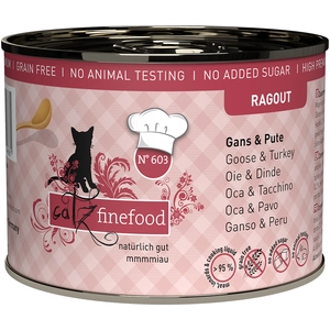 catz finefood Ragoût 6 x 180 g / 190 g pour chat - No. 603 oie, dinde (6 x 190 g) pas cher