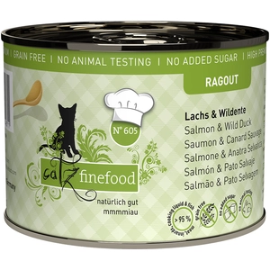 catz finefood Ragoût 6 x 180 g / 190 g pour chat - No. 605 saumon, canard sauvage (6 x 190 g) pas cher