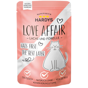 Hardys LOVE AFFAIR 12 x 100 g pour chat - saumon, truite pas cher