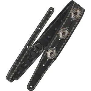 Richter 1544 Black / Old Nickel Springbreak I Concho premium leren gitaar- en basband