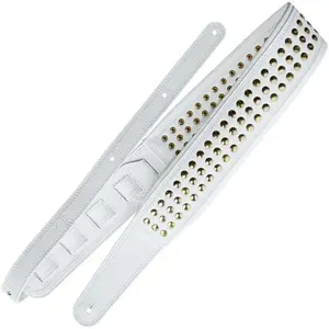 Richter 1822 White / Gold Springbreak I Bling Bling Guitar Strap vegan...