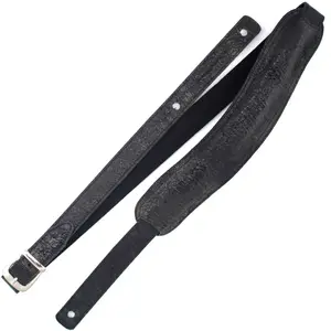 Richter 1040 Croco Black Slim Deluxe Guitar Strap Lederen Gitaarband m... pas cher