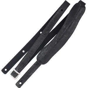 Richter 1041 Worn Black Slim Deluxe XL Guitar Strap Genuine leren gita... pas cher