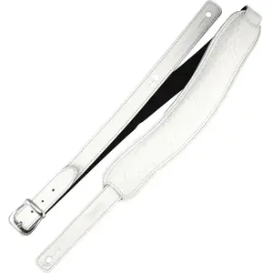 Richter 1018 Beluga White Slim Deluxe Guitar Strap Lederen gitaarband met padding pas cher