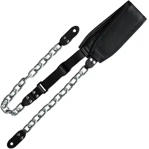 Richter 1951 Black & Silver Succubus Gitaarband met ketting en leren schouderstuk pas cher
