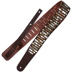 Richter 1319 Raw II Rivet Brown / Vintage Mix Guitar Strap pas cher