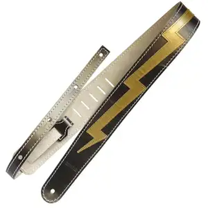 Richter 1592 Raw II Lightning Bronze / Gold Guitar Strap pas cher