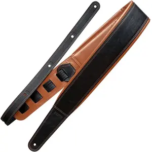 Richter 1711 Black / Olive Springbreak I Nappa Lederen gitaarband met padding pas cher