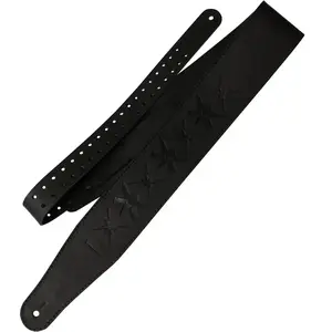 Richter 1505WA-B Black / Black Leren gitaarband pas cher