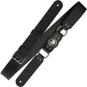 Richter 1642 Black / Old Silver Ryan Roxie Signature Guitar Strap pas cher