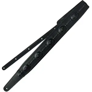 Richter 1972 Black Springbreak I Nappa Guitar Strap Leren gitaarband m... pas cher