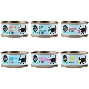 6x70g Cosma Nature lot 6 saveurs - Pâtée pour chat pas cher