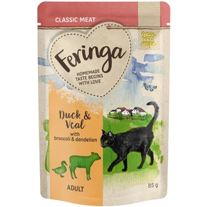 12x85g canard & veau, brocoli Feringa - Pâtée pour chat pas cher
