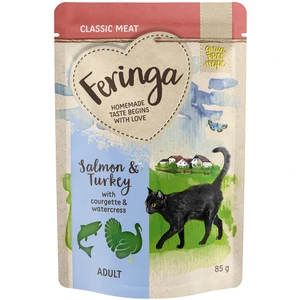 12x85g saumon & dinde, courgette Feringa - Pâtée pour chat pas cher