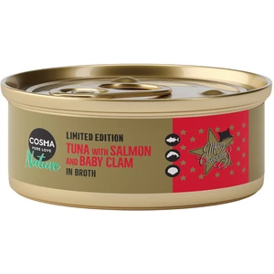 Cosma Nature Édition de Noël : thon, saumon, petites moules pour chat - Cosma Nature Édition de Noël thon, saumon, petites moules (4 x 50 g) pas cher
