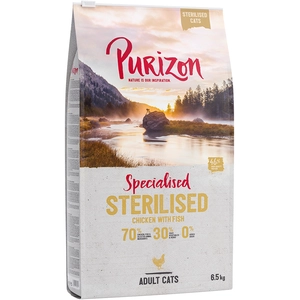 6,5kg Adult Sterilised Purizon sans céréales poulet, poisson pour chat pas cher