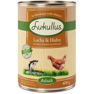Lukullus Adult 6 x 400 g pour chien - saumon & poulet pas cher
