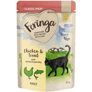 12x85g Feringa truite, poulet & pommes de terre - Pâtée pour chat pas cher