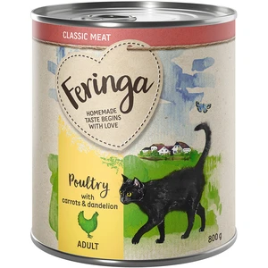 6x800g Feringa Classic Meat Menu volaille - Pâtée pour chat pas cher