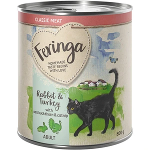 6x800g Feringa Classic Meat Menu lapin, dinde - Pâtée pour chat pas cher