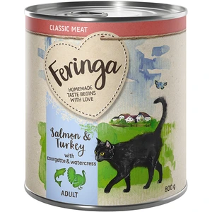 6x800g Classic Meat Menu saumon, dinde Feringa - Pâtée pour chat pas cher