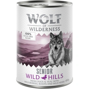 6x400g Senior Wild Hills canard, veau Wolf of Wilderness - Pâtée pour chienVendu parzooplus-be