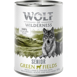 6x400g Senior Green Fields agneau, poulet Wolf of Wilderness - Pâtée pour chien