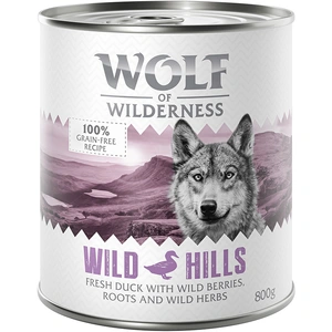 6x800g Wild Hills Wolf of Wilderness canard - Pâtée pour chien pas cher