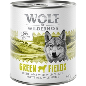 6x800g Green Fields Wolf of Wilderness agneau - Pâtée pour chien pas cher